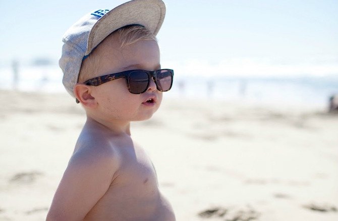 Little baby with bro sunglasses