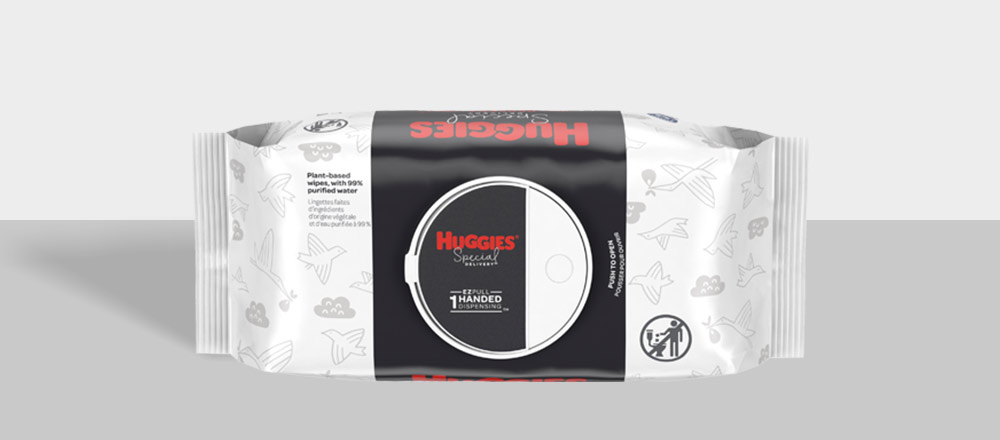 A package of Huggies Special Delivery Wipes