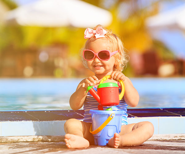 little girl at the pool