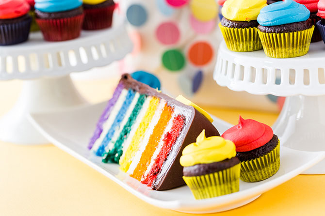 colorful babyshower treats